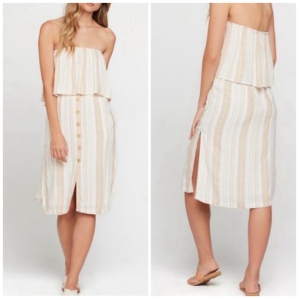 L*SPACE Day Dreamer Midi Striped Dress Size M